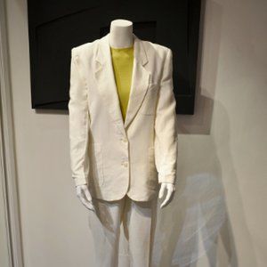 Vintage 80's White Rayon Faille Jacket